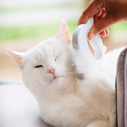 Leo's Paw The Original Pet Hair Removal Massaging Shell Comb Soft Deshedding Brush Grooming and Shedding Matted Fur Remover Dematting tool for Long and Short Hair Cat Dog Puppy Bunny (White) - color: White