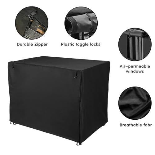 38 inch Heavy Duty Dog Crate Covers Durable 600D Polyester Insulated Dog Kennel Cover Soundproof Windproof Rainproof Shading Fit for Wire Dog Cage Covers with Breathable Side Window ( ONLY COVER) - size: Fit 38 inch Crate(38.19L x 26.38W x 28.35H inch)