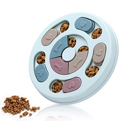 DR CATCH Dog Puzzle,Dogs Food Toys for IQ Training & Mental Enrichment,Dog Treat Puzzle(Blue) - color: Dark blue, size: 9.44" x 9.44" x 1.14"