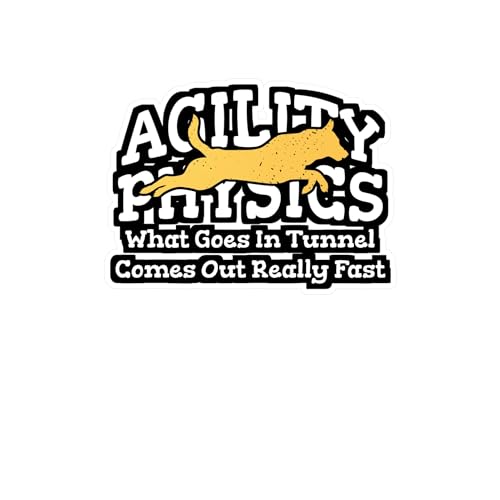 Agility Physics What Goes in Tunnel Comes Out Really Fast | Dog-Trainer Sticker | Agility Decals | Dog-Trainer Gift Satin, Kiss-Cut, 8" x 10" - size: 8" x 10"