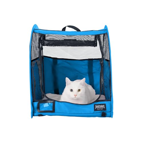 STURDI Small Pop-Up Kennel Cargo Portable Pet Bag | Collapsible Travel Pet Crate for Cats & Dogs | Single, Blue Jay - color: Blue Jay, size: Single