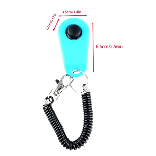 Dog Training Clicker, ABS Material Clicker with Black Long Wrist Strap and Ring, Universal for Dogs and Cats (Sky Blue) - color: Sky Blue