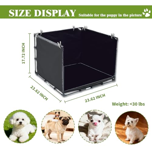 Dog Litter Box Indoor for Small Dogs,Puppy Pee Pad Holder with High Walls(23.62"*23.62"*17.72"),No-Spill Pee Pad Holder with Foldable Pet Toilet,Easy Clean Puppy Litter Box for Dogs (Small) - size: Small