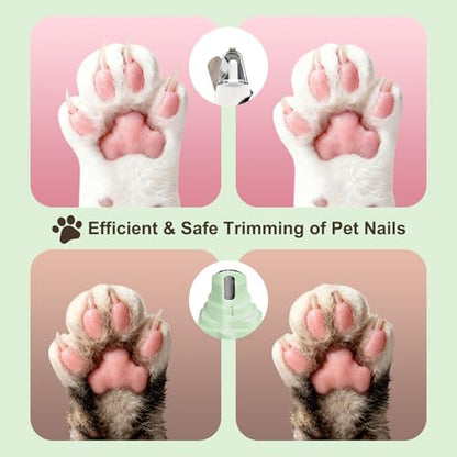 2-in-1 Dog Nail Clippers & Dog Nail Grinder with 2 LED Lights, Ultra-Quiet, Multiple Grinding Methods, USB Rechargeable and Splash Guard for Small, Medium, and Large Dogs & Cats (Green) - color: Green