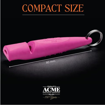 ACME Alpha 211.5 Professional Dog Training Whistle with Enhanced Ergonomic Grip. BPA-Free Plastic. 110 dBA. Long Range. Standardized Frequency. Weatherproof. Made in the UK (Magenta Pink) - color: Magenta Pink