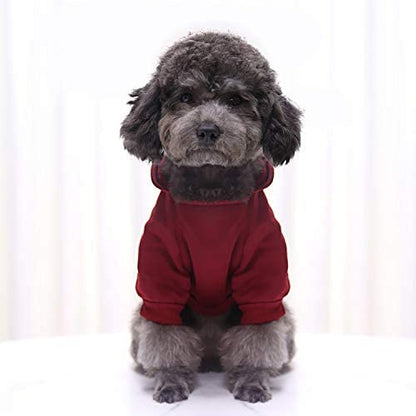 Idepet Pet Dog Hoodies Dog Clothes for Small Dogs Vest Chihuahua Clothes Warm Coat Jacket Autumn Puppy Outfits Cats Dogs Clothing(S, WineRed) - color: WineRed, size: Small