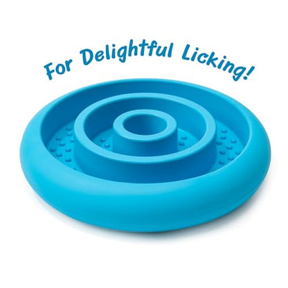 Slow Feeder Lick Mat for Dogs - Keep Them Busy - Natural Rubber Dog Frozen Treat Toys - Durable Interactive Enrichment Toys - Licking Dish for Dog De-Stressing, Blue - color: Blue