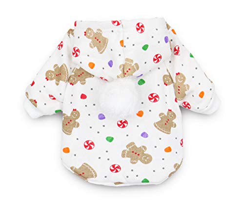 Pet Dog Christmas Hoodie Fleece Shirt Puppy Clothes for Small Dogs, Large - color: Gingerbread, size: Large (8.8-13.2lb)