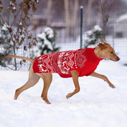 Extra Large Dog Christmas Sweater,Thick Warm Great Dane Sweatshirt with Leash Hole,Snowflake Reindeer Dog Holiday Pullover Sweats for Rottweiler,Winter Knit Turtleneck Pet Sweater for Ultra Large Dogs - size: XXX-Large