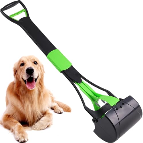 ienjoyed 36“ Large Dog Pooper Scooper for Large Dogs Heavy Duty, Non-Breakable Dog Poop Scooper with Wide Handle for Grass, Gravel, Durable Dog Poop Pick Up Tool, Long Handled Poop Grabber (Green) - color: 36-inch(Green)