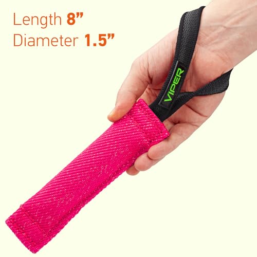 Viper Heavy Duty French Linen Dog Bite Tug Toy - K9 Trainer, Tough and Durable for Dogs Shutzhund IPO K-9 - Pink - 12in L x 2in W - color: Pink, size: 12in L x 2in W