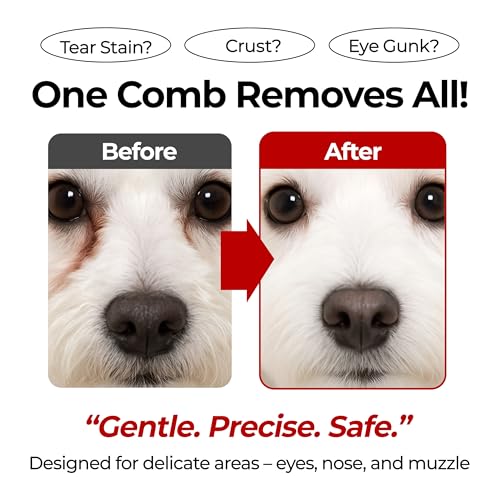 JAYU PET Facial Grooming Comb | Dog Eye Combs, Stress-free Eye Gunk Remover for Dogs & Cats, Pet Facial Brush, Cat Grooming Kit - size: 1ea