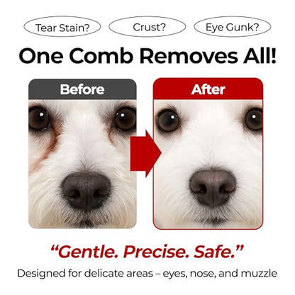 JAYU PET Facial Grooming Comb | Dog Eye Combs, Stress-free Eye Gunk Remover for Dogs & Cats, Pet Facial Brush, Cat Grooming Kit - size: 1ea