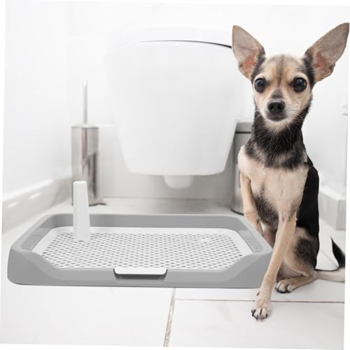Yardwe Indoor Dog Potty Tray with Splashproof Design Removable Mesh Pee Holder for Small and Large Dogs Easy to Pet Bedpan for Potty Training and Urine Disposal