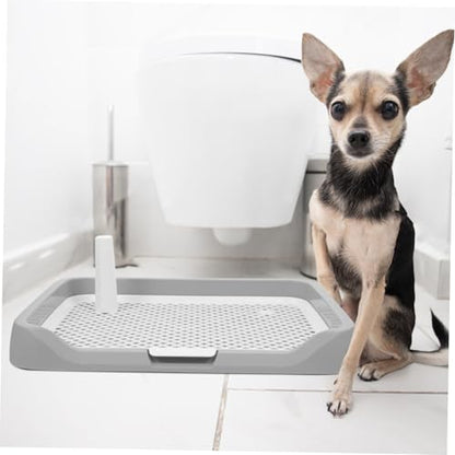 Yardwe Indoor Dog Potty Tray with Splashproof Design Removable Mesh Pee Holder for Small and Large Dogs Easy to Pet Bedpan for Potty Training and Urine Disposal