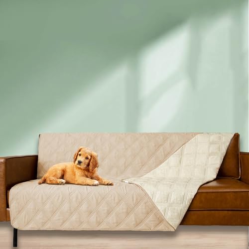 Ameritex Waterproof Dog Bed Cover Pet Blanket with Anti-Slip Back for Furniture Bed Couch Sofa - color: Beige, size: 30x60 Inch (Pack of 1)