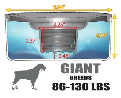 Slopper Stopper Stainless Steel Dripless Water Bowl with Tritan Plastic Lid, Holds 1 Gal, Reduces Spills & Trails Up to 85%+, Water Bowl for Giant Breed Dogs (86-130 lbs), The Original Slobber Stopper - size: 86-130 Lbs Giant, style: Stainless Steel