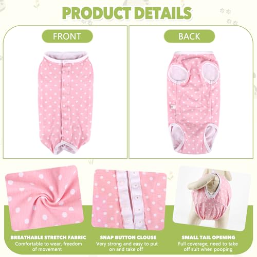 Dog Diapers Suit Period Onesie for Female Dog Sanitary Panties Male Doggy Heat Diapers Cover Fit for Small Medium Dogs Pink Dots/XS - size: X-Small