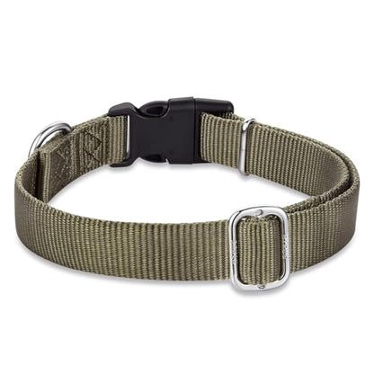 Hyhug Small Dog Collar Quick-Release Green| Heavy-Duty Nylon Puppy Collar, Adjustable & Durable Pet Supplies for Boy & Girl Dogs (Small, Military Green) - color: Military Green, size: Small