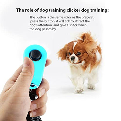 GLOGLOW Dog Training Supplies Pet Clicker Dog with Adjustable Wrist Strap and Finger for Obedience Training and Behavior Correction Clicker Nan (Sky Blue)