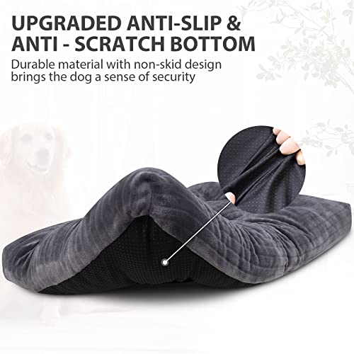 Dog Crate Bed Washable Dog Beds for XX-Small Dogs Deluxe Thick Flannel Fluffy Comfy Kennel Pad Anti-Slip & Anti-Scratch Pet Sleeping Mat, 17 x 11 Inch, Gray - color: Gray, size: 17.0"L x 11.0"W x 2.5"Th