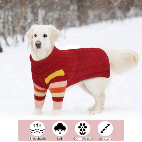 XSmall Dog Sweaters - Stretchy Turtleneck Pullover for Small Dogs, Girls & Boys - color: Red, size: X-Small