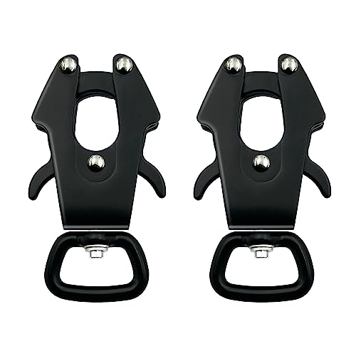 2 Pcs Frog Clip Dog Leash Clasp 360 Degree Swivel Clip Heavy Duty Quick Release and Locking Dog Leash Buckle for Linking Pet Collar (Large (Square x 2)) - size: Large (square x 2)