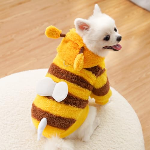 ANIAC Pet Hoodie Cat Rabbit Outfit with Bunny Ears Cute Sweatshirt Spring and Autumn Puppy Knitted Sweater Kitty Soft Knitwear (Yellow, X-Large) - color: Yellow, size: X-Large