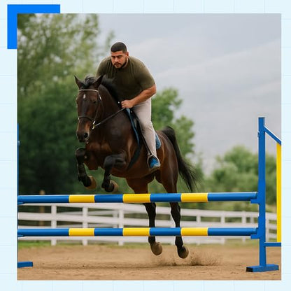 Seenelling Agility Wing Jumps with Bar Dog Training Hedge Metal Frame Adjustable Pet Hurdles Jump Bars High Stability for Indoor Outdoor Dog Pet Agility Course Game