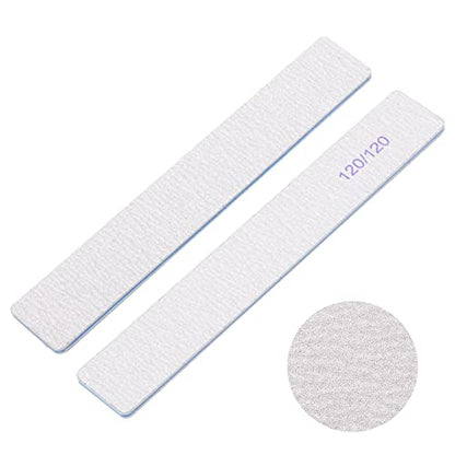 25 Pieces 120 Grit Rectangle Nail Files for Acrylic Nails and Natural Nails, Reusable Nail Buffers Double Sided Emery Boards Manicure Tools - size: 120/120 Grit(25 Count)