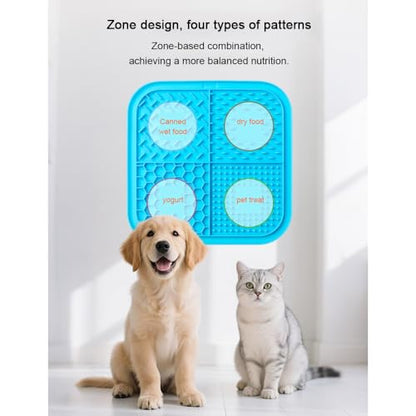 Lick Mat for Dogs & Cats 3 Pack with Suction Cups, Slow Feeder Bowls, Cat Lick Mat for Anxiety Relief, Dog Toys to Keep Them Busy, Enrichment Toys for Bathing, Cat Licking Pad for Boredom