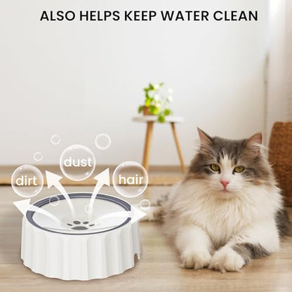 Dog Water Bowl No Spill 70oz/2L Large Capacity Dispenser Non Slip No Splash Bowl Pet Slow Feeder No Drip Dog Water Bowl on Vehicle Slow Water Bowl for Dogs and Cats - color: White
