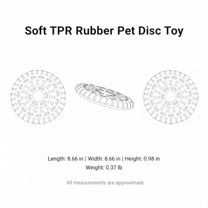 Soft TPR Rubber Dog Disc Toy, Flexible 8.7 Inch Flying Disc for Outdoor Fetch Training - color: Blue