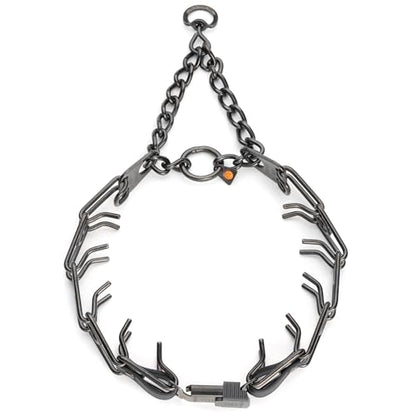 Herm Sprenger Black Stainless Steel Dog Collar with Quick Release ClicLock Buckle and Biothane Insert Training Collar Made in Germany (Black, 25in x 4.0mm(Neck Size up to21-22in)) - color: Black, size: 25in x 4.0mm(neck size up to21-22in)