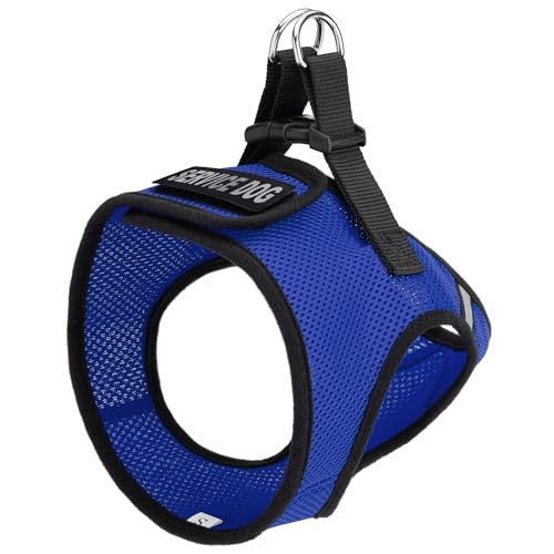 Dogline Boston Step in Mesh Dog Harness with Service Dog Patch No Choke Pet Vest Soft Gentle Padded Chest Halter for Puppies Small Medium and Large Dogs 21 to 24 inches Girth Royal Blue - color: Royal Blue, size: Girth 21 to 24"
