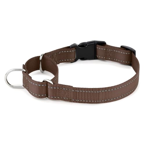 PLUTUS PET Reflective Martingale Collar with Quick Snap Buckle,No Pull Dog Choker Collar for Small Medium Large Dogs,XS, Chocolate - color: Chocolate, size: XS：10"-12"