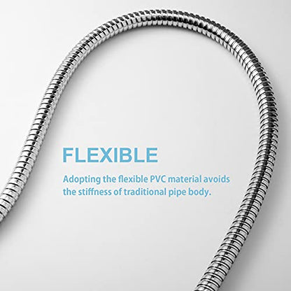 OFFO Shower Hose, 120 in Kink Free Stainless Steel Shower Hose Attachment Electroplating Handheld Shower Head Hose Flex Hoses Extension with Brass Insert & Nut for Pet Bathing Cleaning, Chrome - color: Chrome, size: 120 in