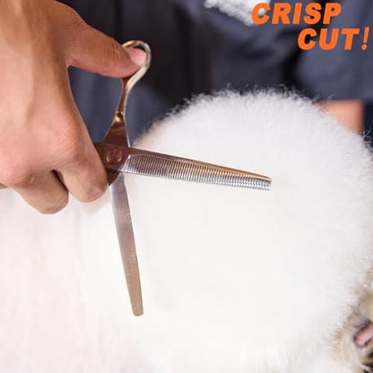 High-end Professional Dog Grooming Thinning Scissors Teeth Cutting Blending Shears Pet Texturizing Shears 7 Inch Extremely Very Sharp Stainless Steel Alloy For Cat Other Animals Groomer - size: 7inch, style: Thinning Shears