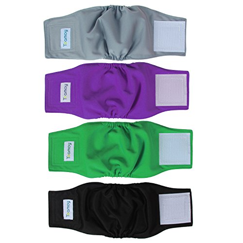 Teamoy Male Dog Belly Bands Washable 4-Pack, Reusable Dog Diapers Wraps for Incontinence & Marking (XS,7"-9" Waist) - size: XS(7"-9"Waist)