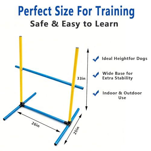 2-Pack Dog Agility Hurdle Set, Adjustable PVC Jump Bars for Small & Medium Dogs - color: SLV-Hurdle 2