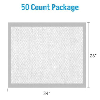 Dog Pee Pads 50 Count, 28'' x 34'' Puppy Pads with Leak-Proof Quick-Dry Design, Pet Training Pads for Potty Training Strong Absorbency