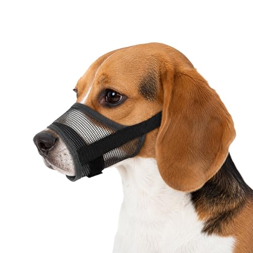 Soft Dog Muzzle for Small Medium Large Dogs, Dog Muzzle Comfortable Breathable Basket Muzzle for Dogs, Adjustable Muzzles for Dogs Anti-Biting Barking Chewing, Preventing Accidental Ingestion (M) - size: M