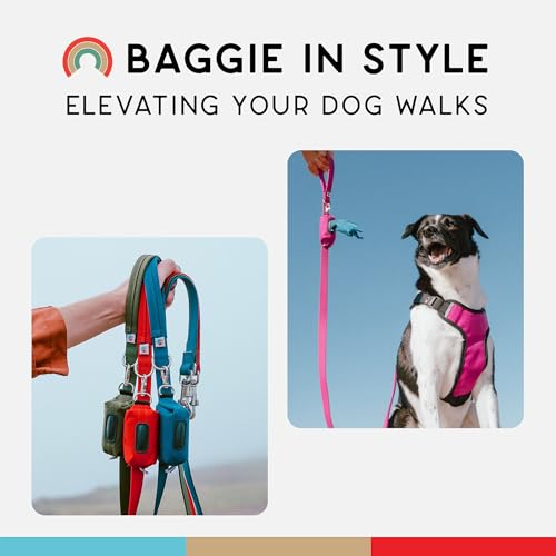 Dog Poop Bag Holder for Leashes, Cat Waste Bag Dispenser, 1000D Nylon, Attach to Cat Leash, Poop Bag Dispenser, Fits Standard Dog Poop Bags - Wildebeest(Pink) - color: Fuchsia(Pink)