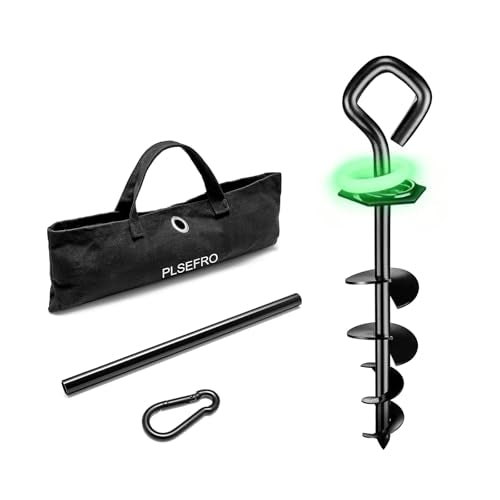 Dog Tie Out Stake for Outdoor Adventures - Glow in the Dark, Heavy Duty - for Large Dogs Up to 210 lbs, Rust-Proof, Durable - Portable for Camping, Beach, or Yard - Compatible with Any Leash
