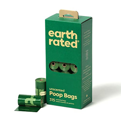 Earth Rated Dog Poop Bags, Guaranteed Leakproof and Extra Thick Waste Bag Single Refill Rolls for Dogs, Unscented, 315 Count - style: Unscented