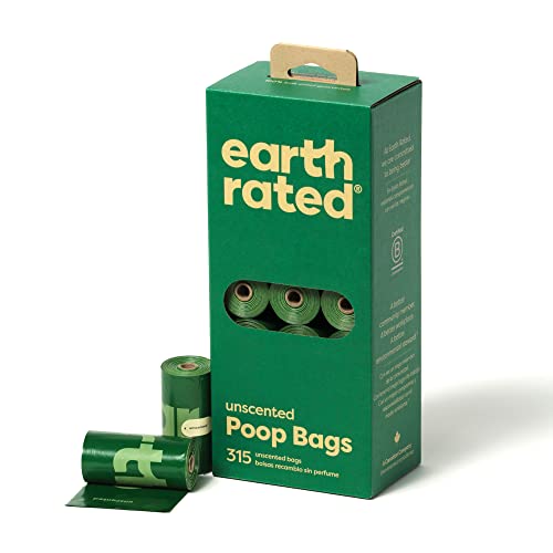 Earth Rated Dog Poop Bags, Guaranteed Leakproof and Extra Thick Waste Bag Single Refill Rolls for Dogs, Unscented, 315 Count - style: Unscented