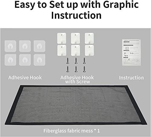 NWK Magic Dog Gate for Stairs Pet Gate for The House Providing a Safe Enclosure for Pets to Play and Rest, 6 Hooks Design (30'' X 70'') - size: 70'' X 30''