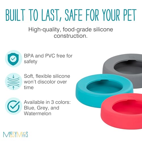 Messy Mutts Silicone Non-Spill Bowl | Dog or Cat Travel Necessity | Splash Less Food/Water Bowl for Pets | Slobber Stopper Water Bowl | 5.25 Cups (Cool Grey) - color: Grey