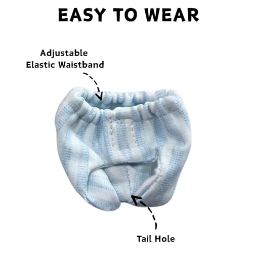 Washable Squirrel Diapers - Extra Small Reusable Pet Cloth Diapers Highly Absorbent Leak-Proof Urine Wet Pants with Adjustable Waistline for Indoor Squirrel (Blue, M (3.9" - 6.3"), Count, 1) - color: Blue