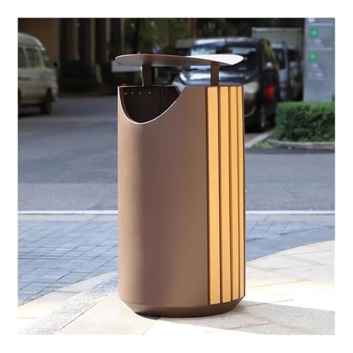Dog Poop Trash Can Outside, Outdoor Public Area Garbage Can Galvanised Steel Plastic Wood Trash Bin